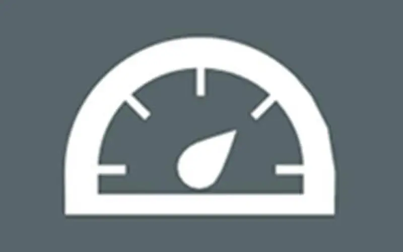 A fuel gauge at three quarters full